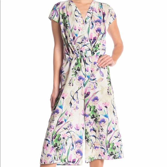 NWT! Wide Leg Watercolor Jumpsuit size L - Picture 1 of 6